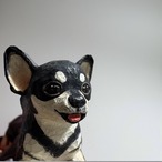 じゅんごろう　木彫りオブジェ　チワワ