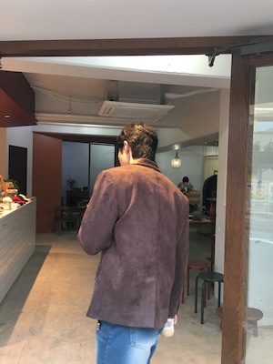 Maison Lined Suede Blazer (Brown)