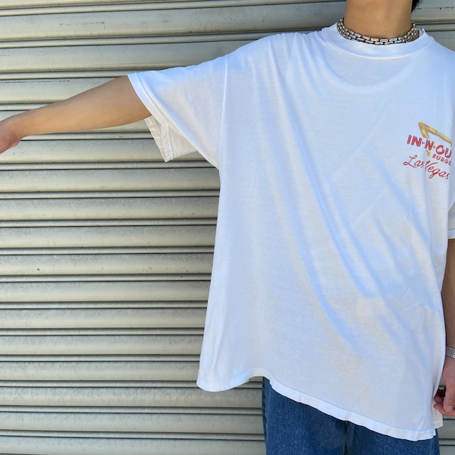 『送料無料』90s IN-N-OUT BURGER 両面プリントTシャツ　白　ラスベガス