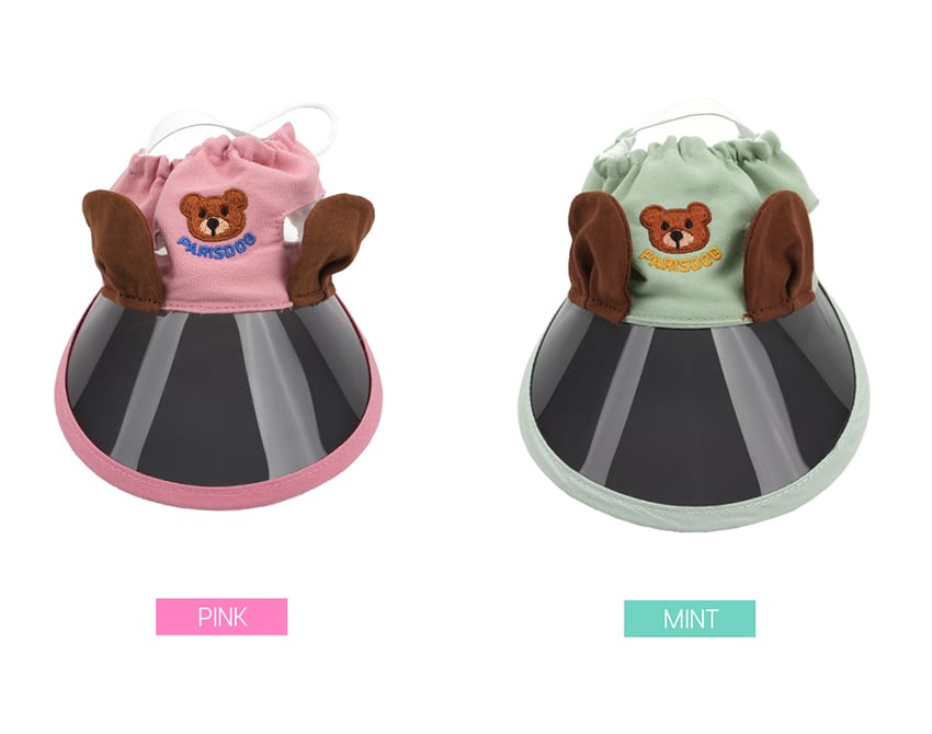 bear suncap / 犬用 帽子 日よけ帽子 サンバイザー 紫外線対策 アクセサリー ドッグウェア ペット用 被り物 キャップハット お揃い お出かけ