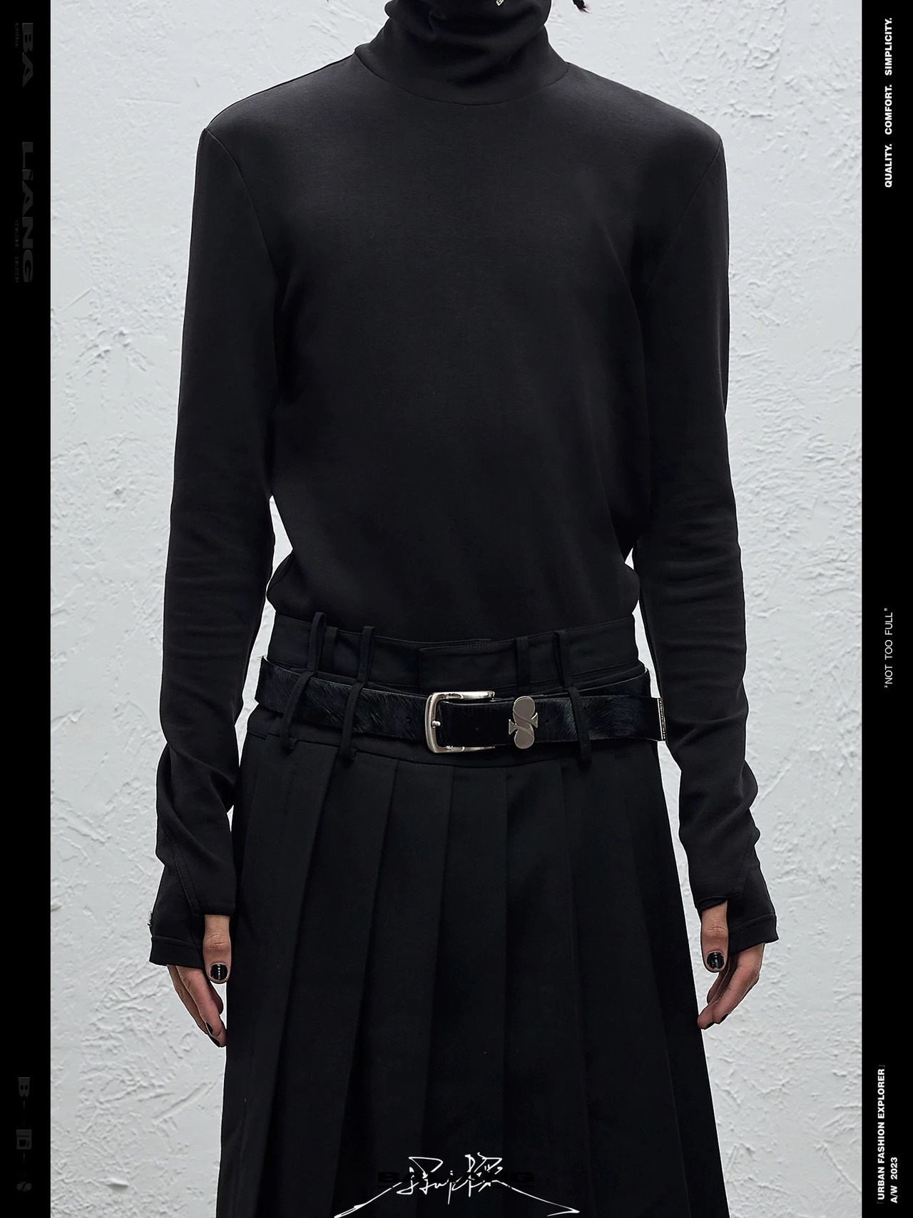 BALIANG Leather Logo Buckle Belt