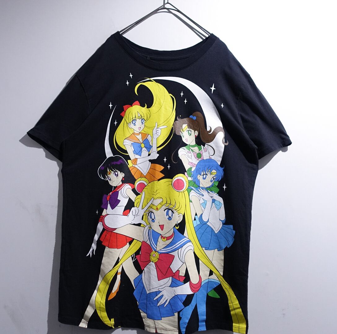 "Sailor Moon" Black Print Design Anime T-Shirt