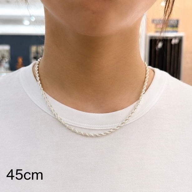 送料無料 ロープチェーン ロープネックレス 56cm 52cm 47cm 45cm 幅4mm