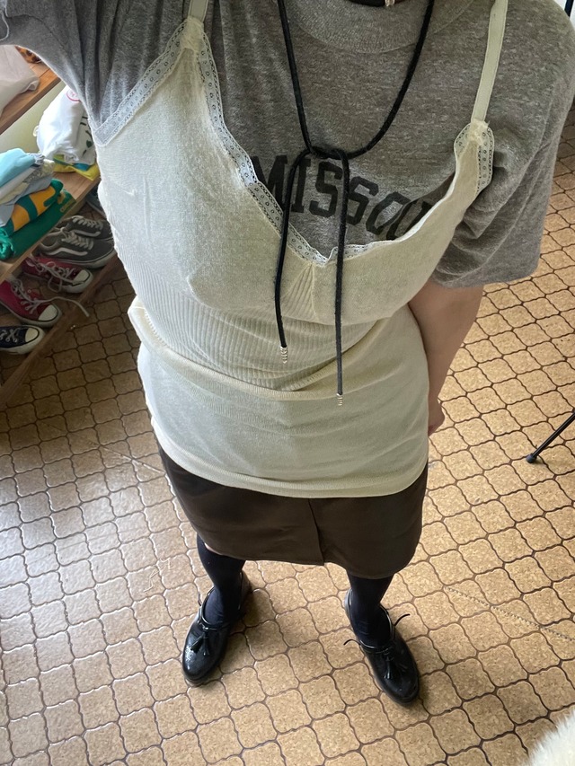 80s-90s Real Leather Tight Skirt / Dark Brown