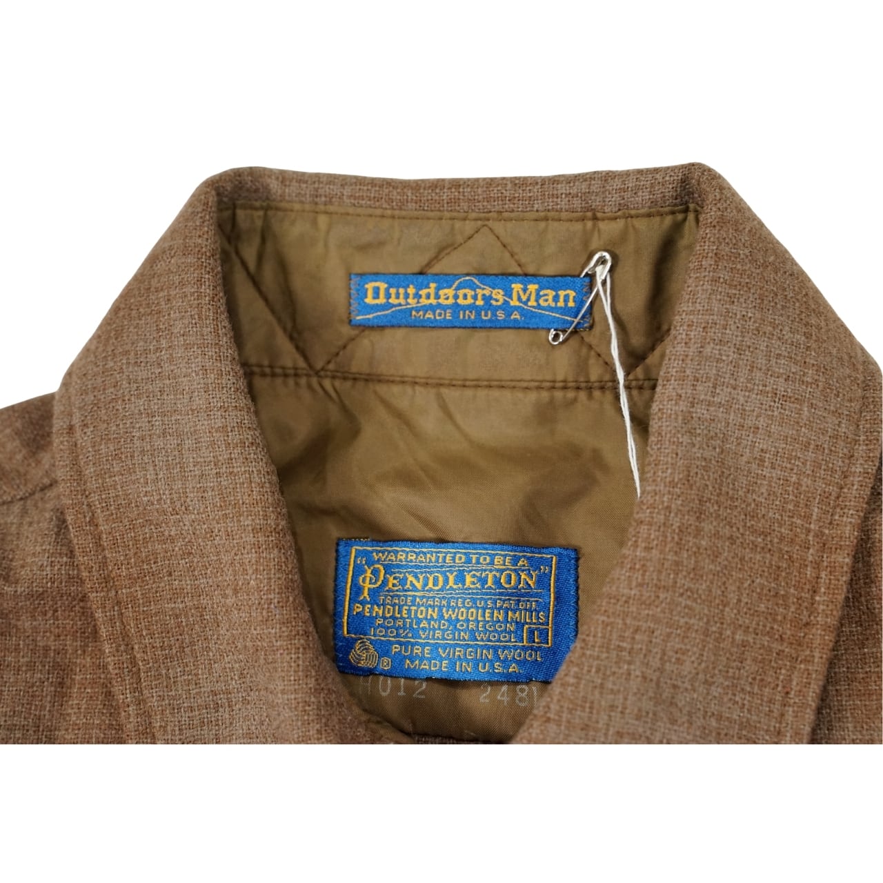 70s PENDLETON ペンドルトン（Outdoorsman）ウールシャツ（表記L・実寸