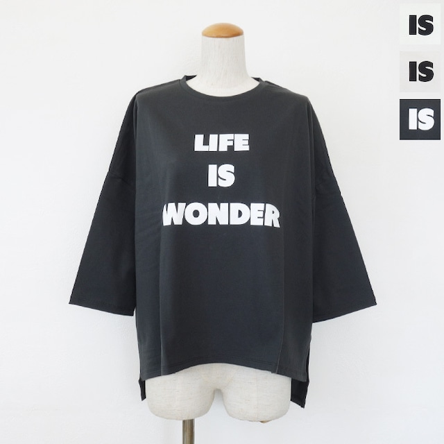 siro de labonte (シロ) Tシャツ ハイゲージコットン ワイドシルエット サイドスリット 7分袖 R613208