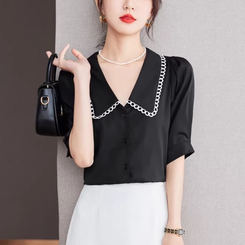 チェルシーカラーパフスリーブブラウス ・76092