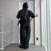 裏起毛ハーフZIPショート丈PK/チャコール