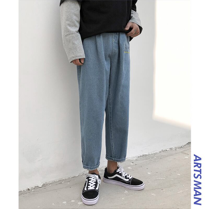 全1色 デニム パンツ ストレート カジュアル 無地 おしゃれ