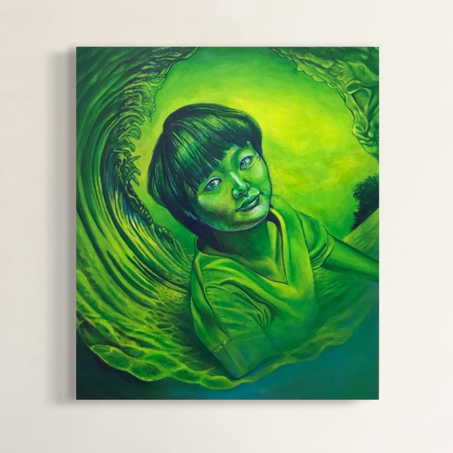 《誕生日》2019年/アクリル ・インク/F10(530×455mm)/キャンバス