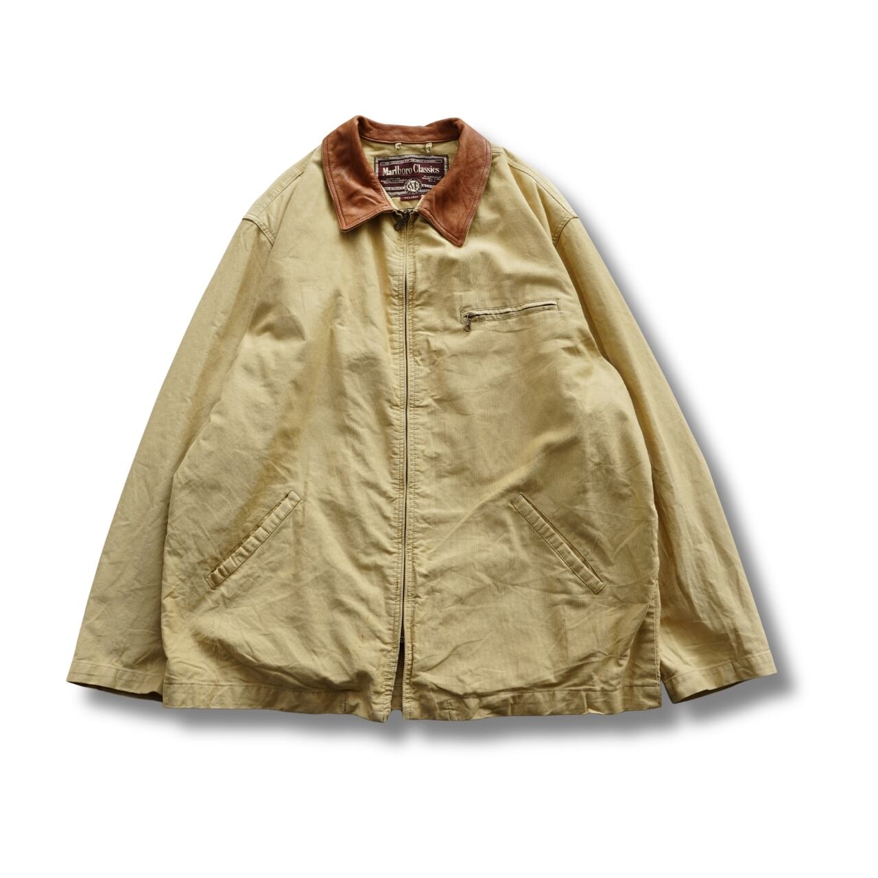 Marlboro Classics マルボロクラシックス レザーカラー ジップジャケット XXL(実寸XL相当)|NA802