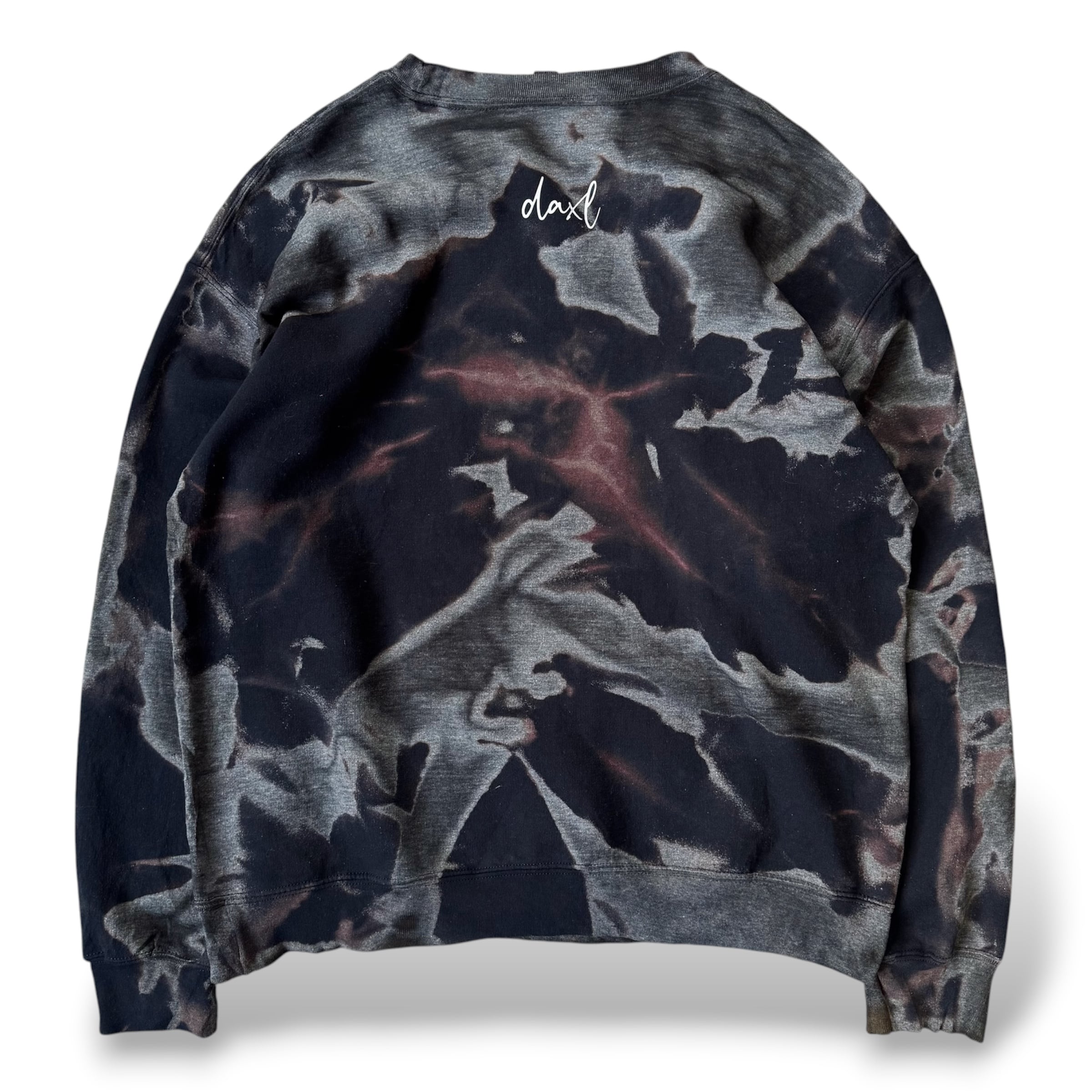BLEACHED UNEVEN DYEING ART PATTERN SWEAT / ブリーチ ムラ染め