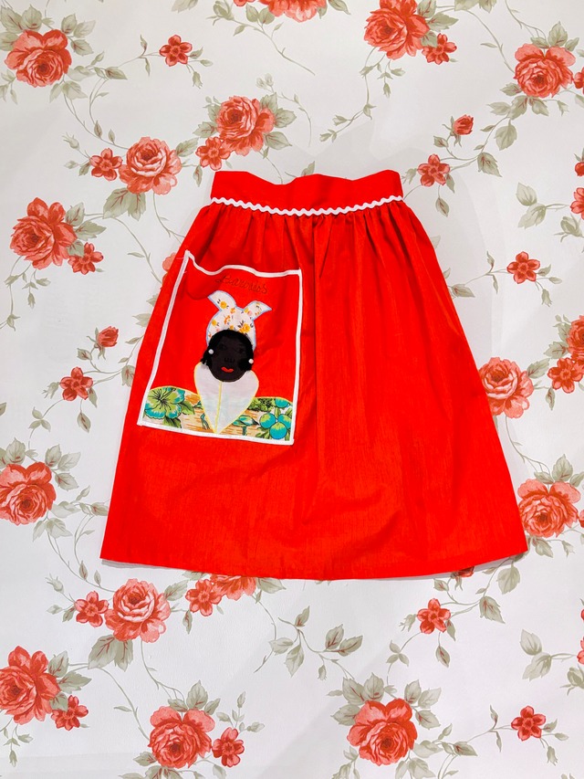 【KIDS vintage】   girl apron.　size:free