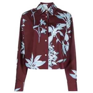 forte_forte　FLOWER COTTON SHIRT　BROWN