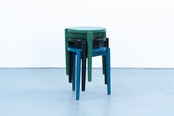 Ilmari Tapiovaara | 3-Leggd stool green paint