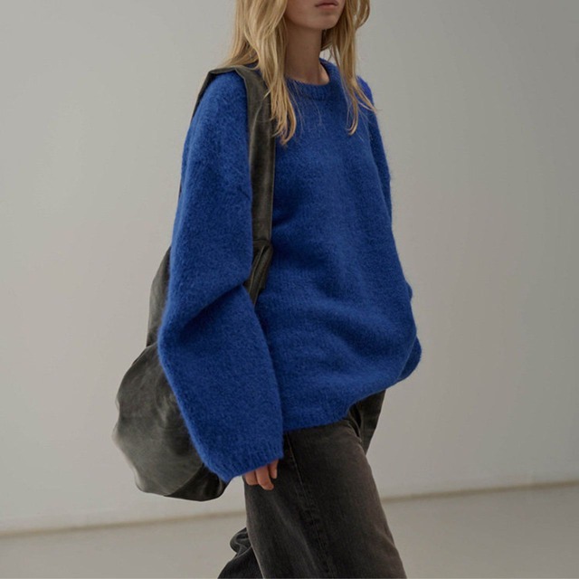 Oversized shaggy knit top A00123