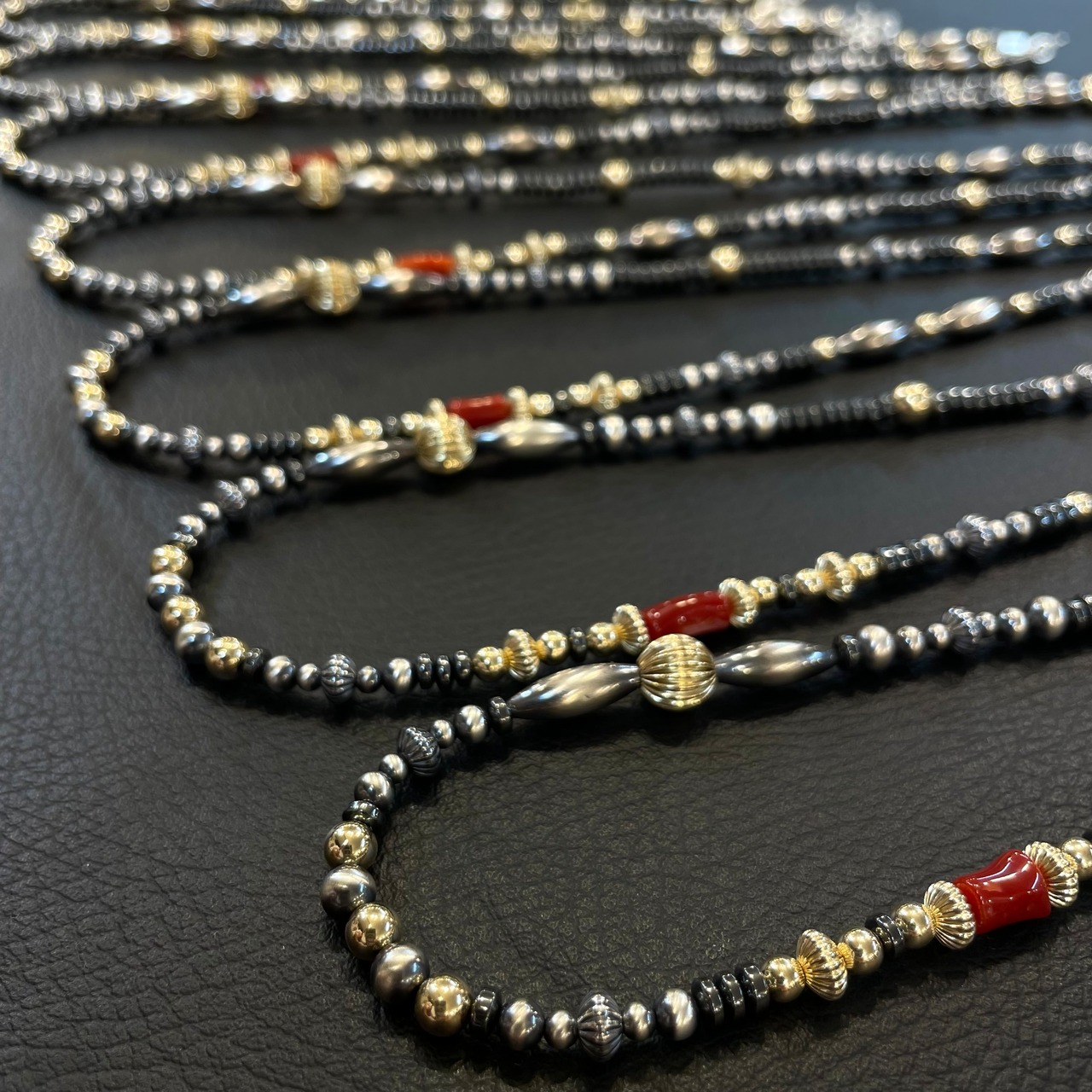 ブライト（Bright）ネックレス（Wave S Hematite）血赤珊瑚 60cm - 4