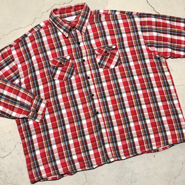 ⊕1980S FROST PROOF FLANNEL CHECK SHIRT 5XL "スーパービッグサイズ"