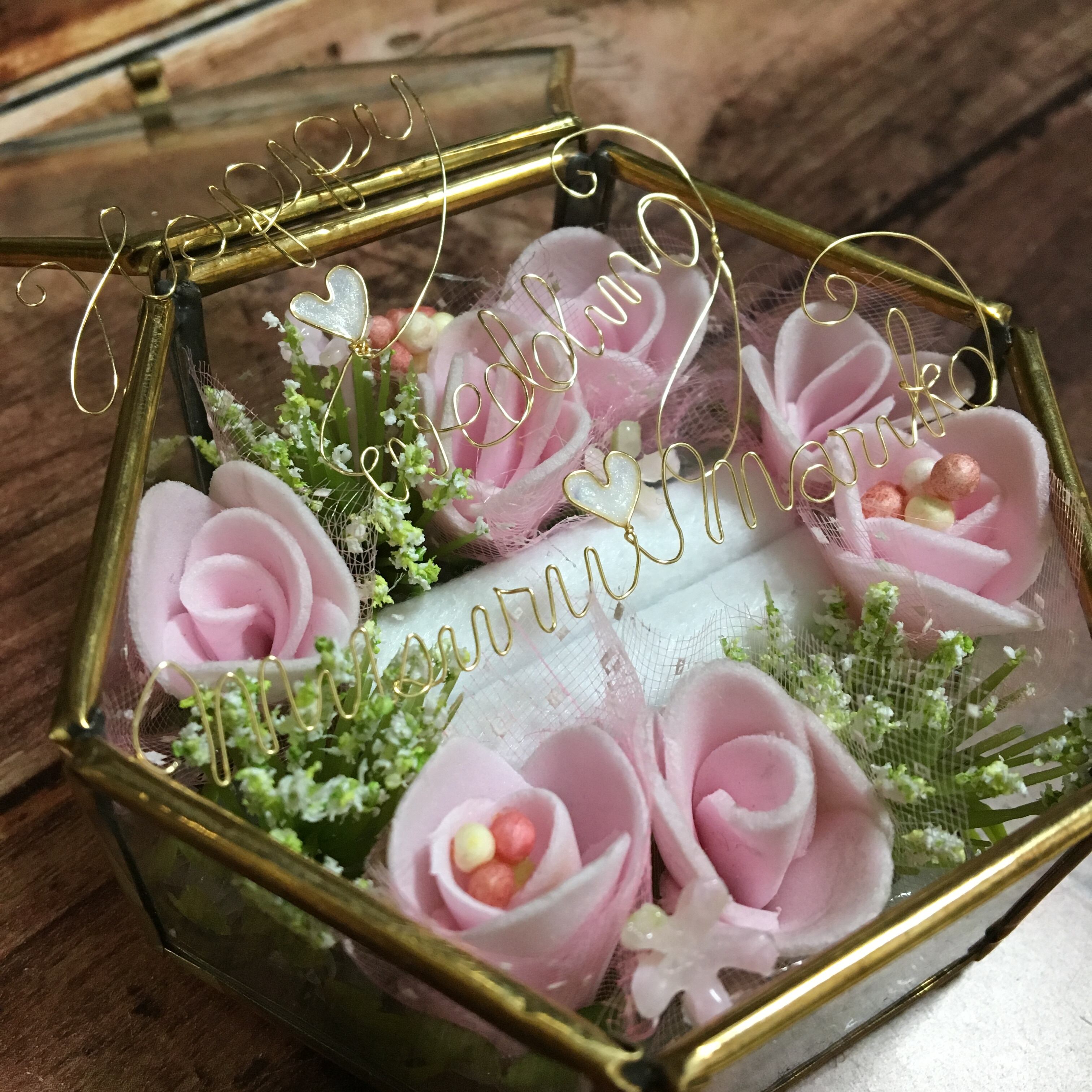 リングピロー ＊*botanical Rose for 3rings*＊ ガラスケース | Eternally