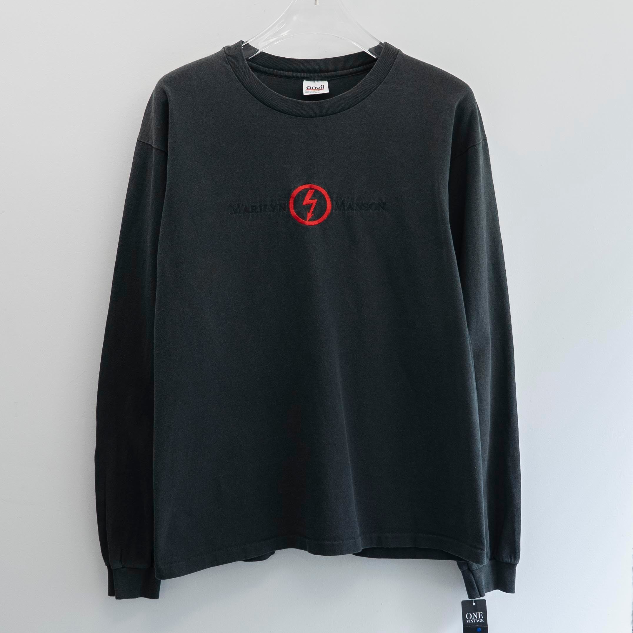 Marilyn Manson " Logo Embroidery L/S " Anvil L 【A4-97】