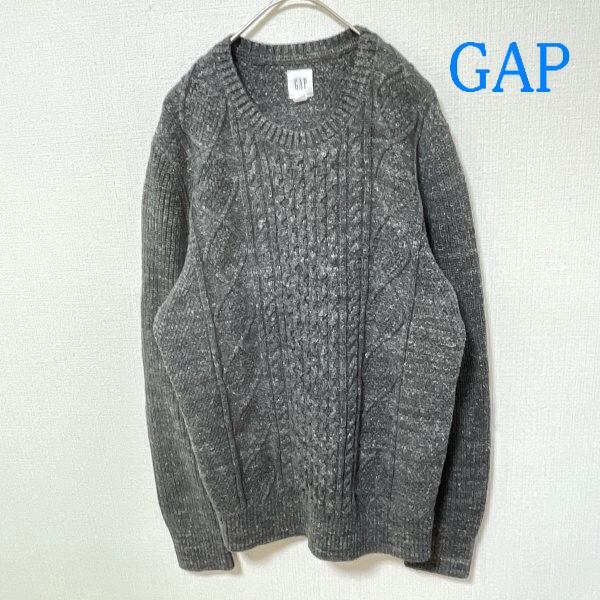 □GAP/ギャップ/長袖コットン混ニット/セーター/XS/グレー [GI3137