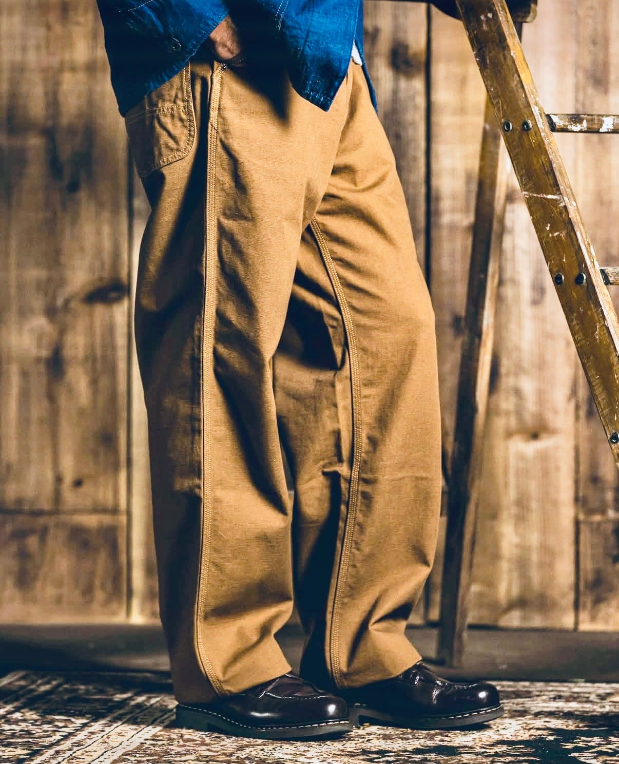 FOB FACTORY COTTON DUCK WORK PANTS / KHAKI | SLOW