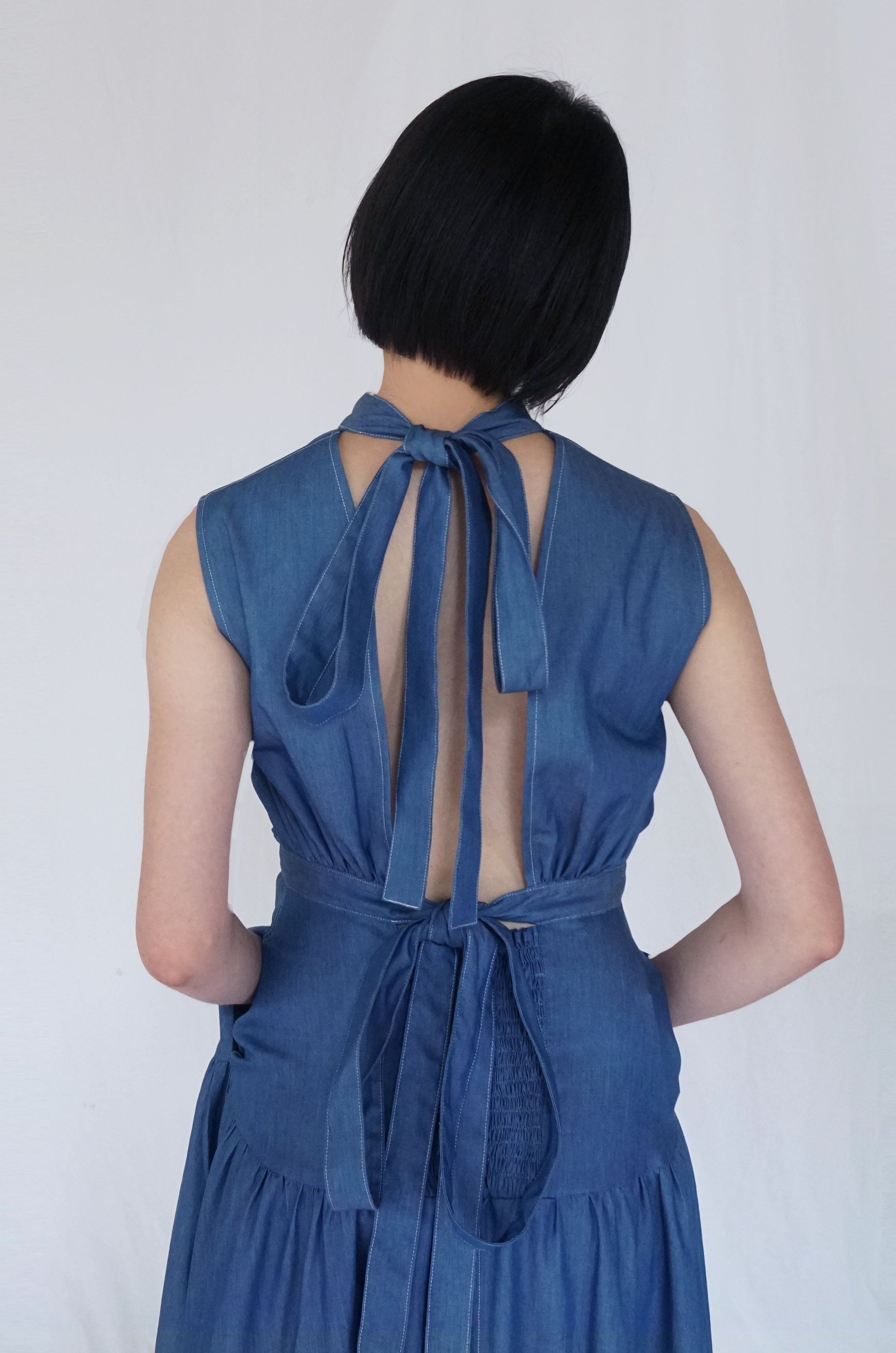 IAPETUS BACK BOW TIE DRESS / Denim | PAY ID