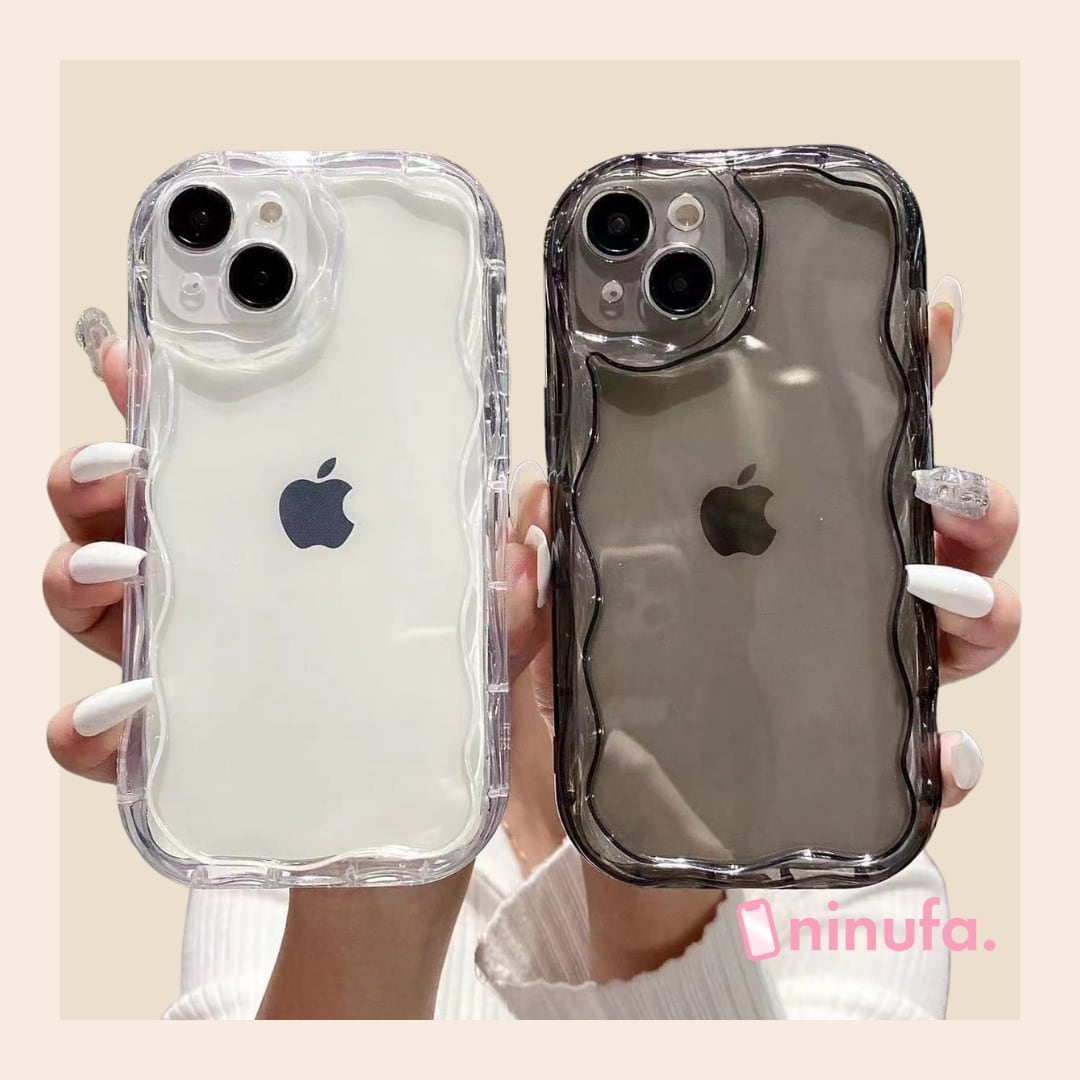 【iPhone17~SEまで対応】大人気うねうねケース◎おしゃれでシンプル モノトーン iPhone16対応 透明 推し活 スマホケース ND-15833
