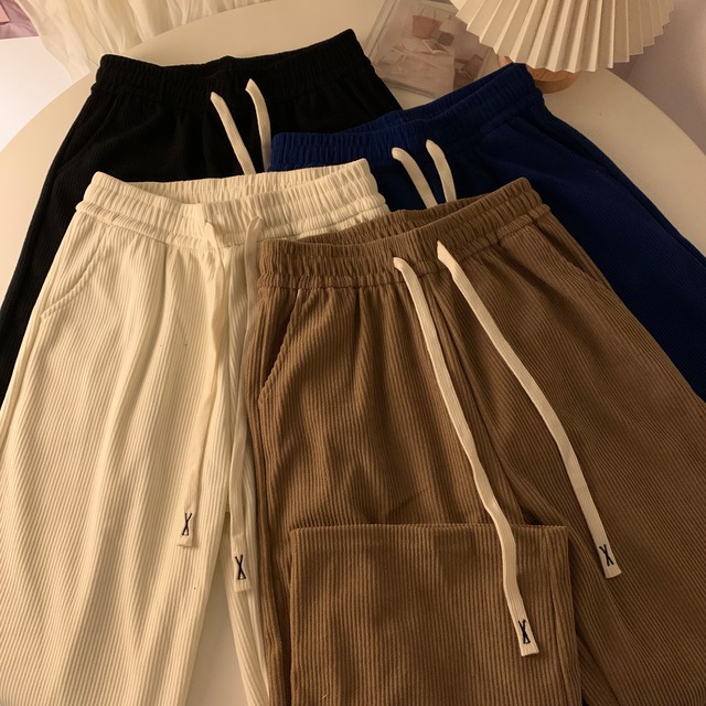 ボトムス パンツ ストレート ワイド ウエストゴム シンプル カジュアル 大人 おしゃれ お洒落 かっこいい レトロ 大人女子 こなれ感 メンズライク マニッシュ ボーイッシュ スポーティー ルーズ 秋 冬 2022 2023 10代 20代 30代 レディース 女性用 キッズ 女の子 お出かけ 休日 アウトドア 普段使い ファッション コーデ スタイル 楽ちん フリーサイズ 黒 ブラック 青 ブルー 茶色 ブラウン オフホワイト