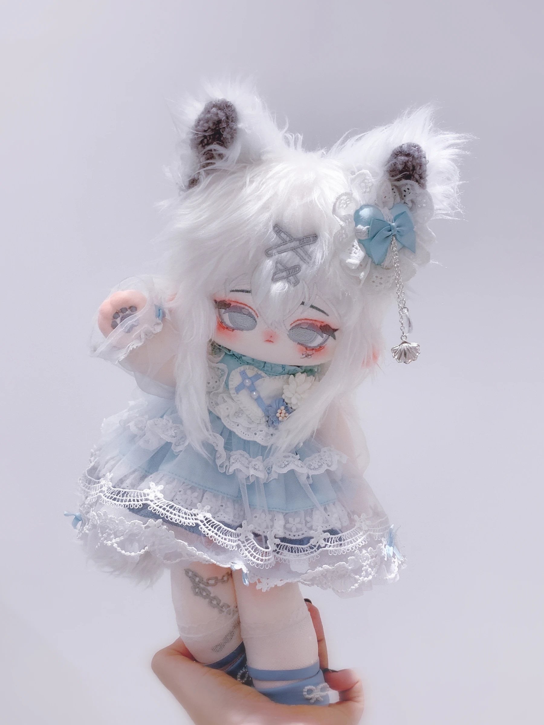 20cm韓国ドール服 Kukuclara Jjorori アウトフィット ✿20/30cm✿霧瑠璃 3点ぬいぐるみ服 豪華刺繍ドレスセット ドール服