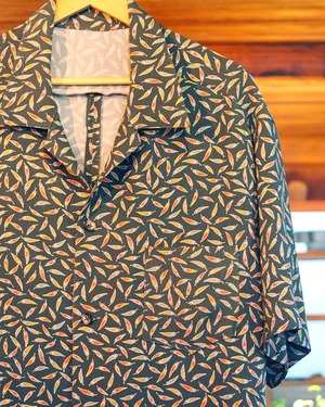 TOUGARASHI kimono open kimono shirt / 縮緬 柄シャツ 着物シャツ
