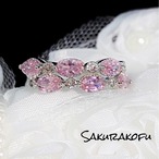 D058 人気デザイン 送料無料 レディース 指輪 ピンクサファイア 清楚系デザイン