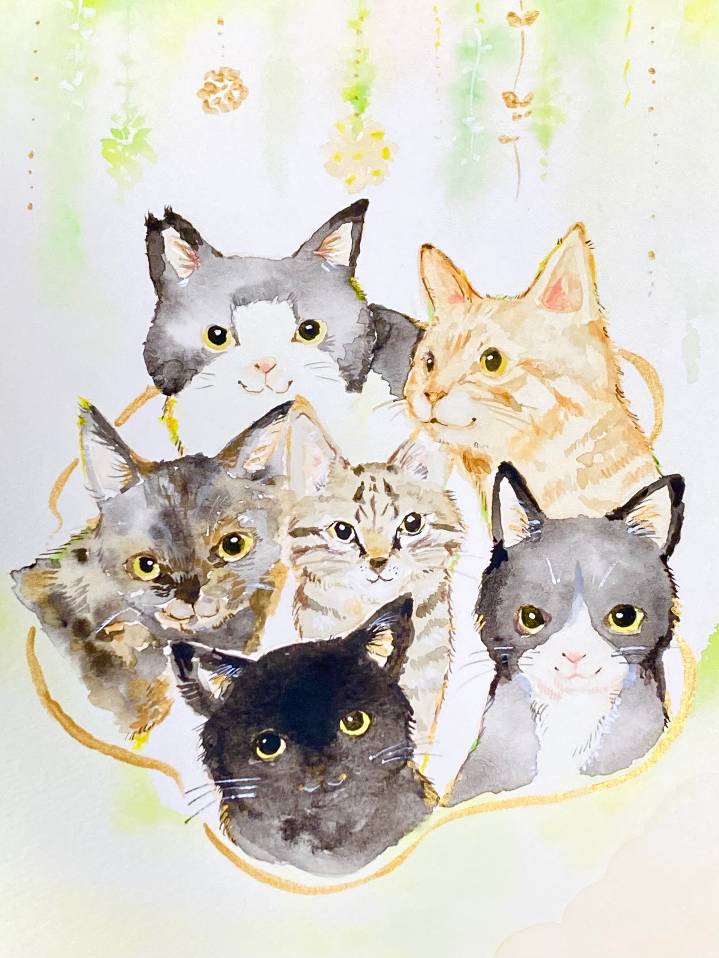 ペット似顔絵水彩イラスト【A4サイズ】