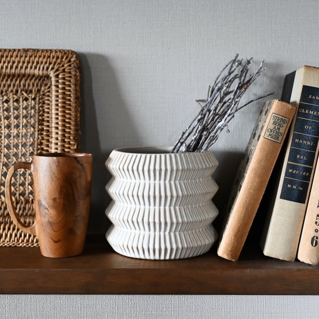 ポットカバー レギナ12|白 ホワイト 鉢カバー おしゃれ インテリア 雑貨屋