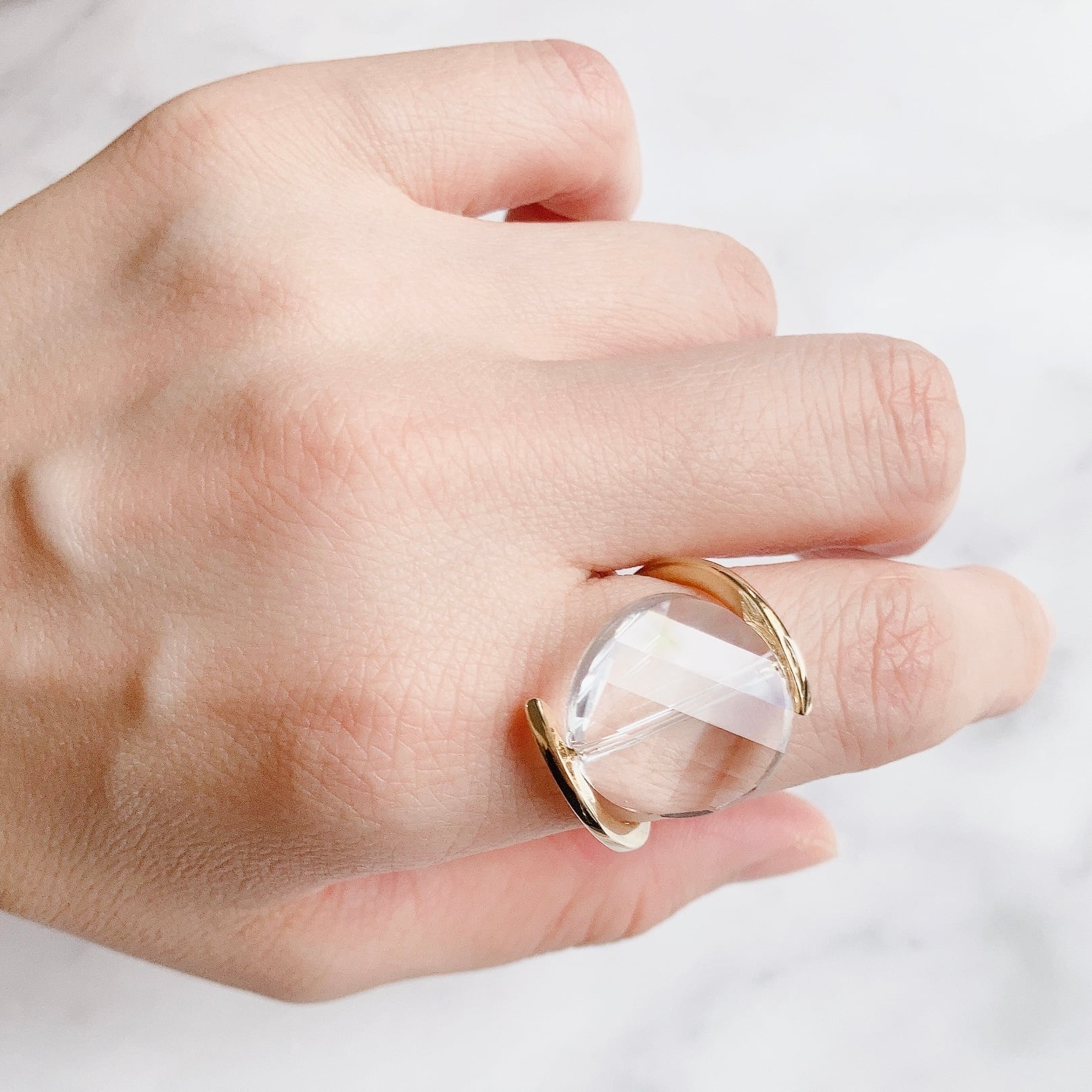 透明な湖の水面ガラスリング | 【Akaneiro】Tokyo