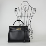 Hermès エルメス ケリー 32 セリエ ボックスカーフ 2wayバッグ ハンドバッグ ゴールド金具 ○X:1994年