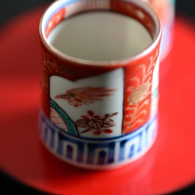 50913】 伊万里赤ちょく明治 (1個)/ Imari Small Cup / Meiji Era