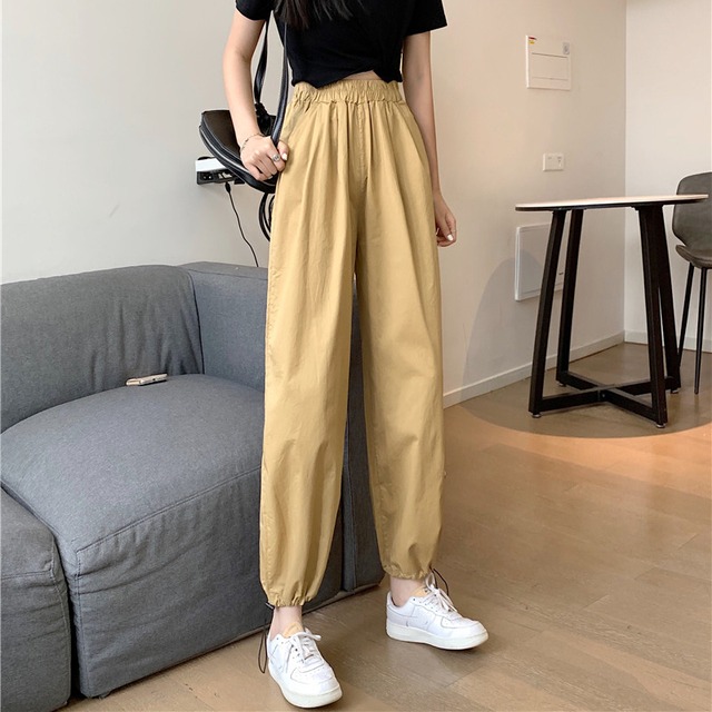 パンツ サマーハイウェスト薄手ギャザーカジュアルレディース 夏物 misskkl4055679734