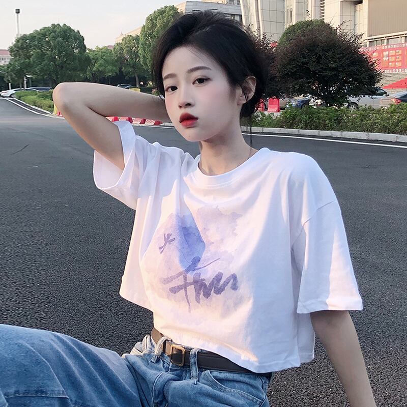 ショートTシャツ サマールーズハイウェストウェスト 夏物 試着室63915647195