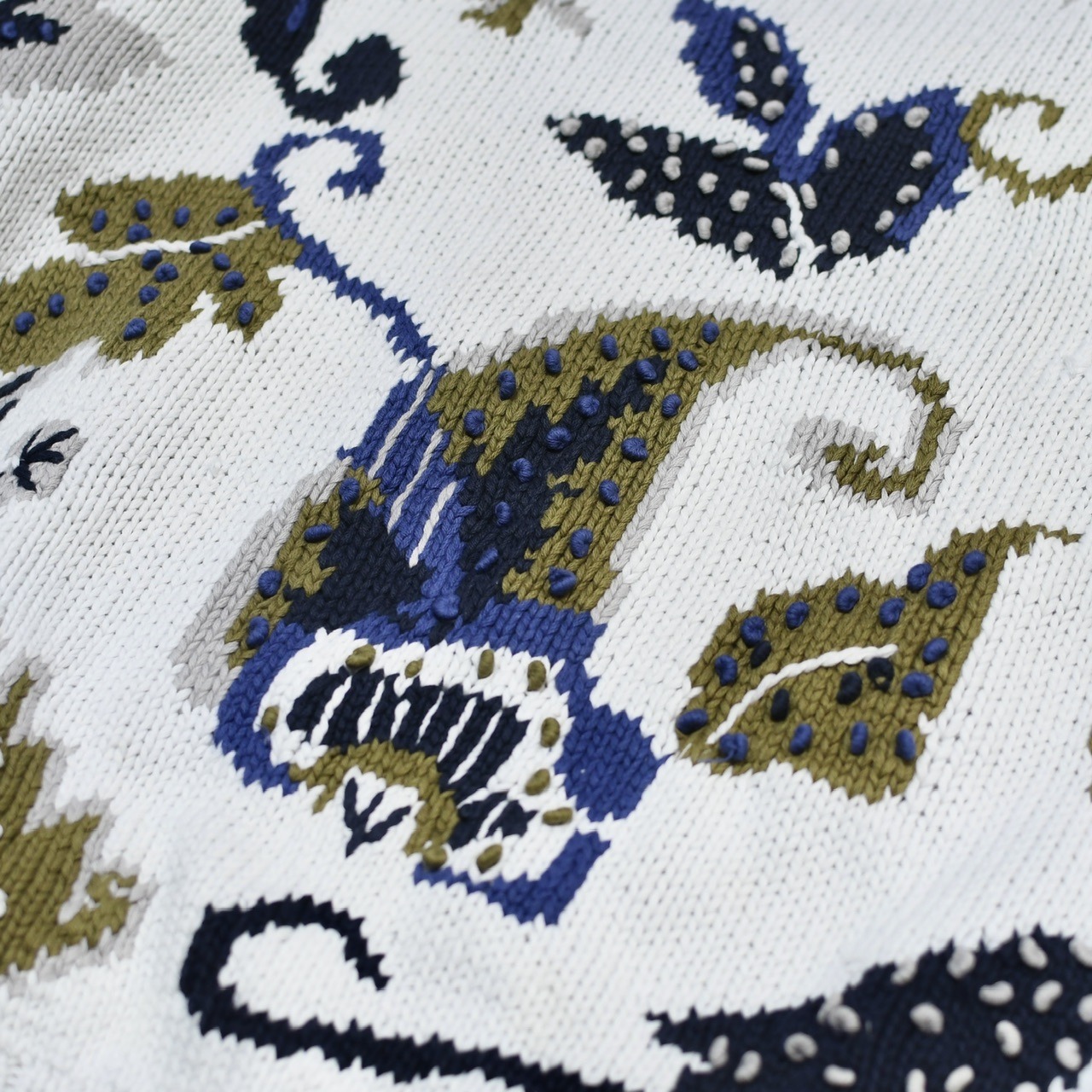 HENRY GRETHEL paisley pattern cotton hand knit