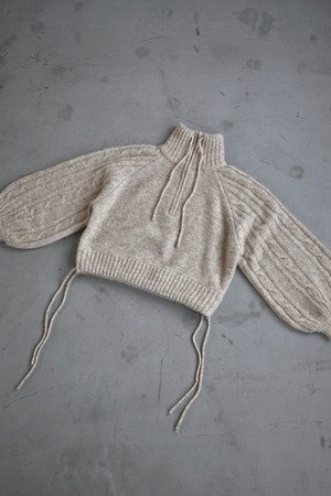 WILLFULLY  half zip cropped knit pullover ハーフジップクロップドニットプルオーバー　Clam