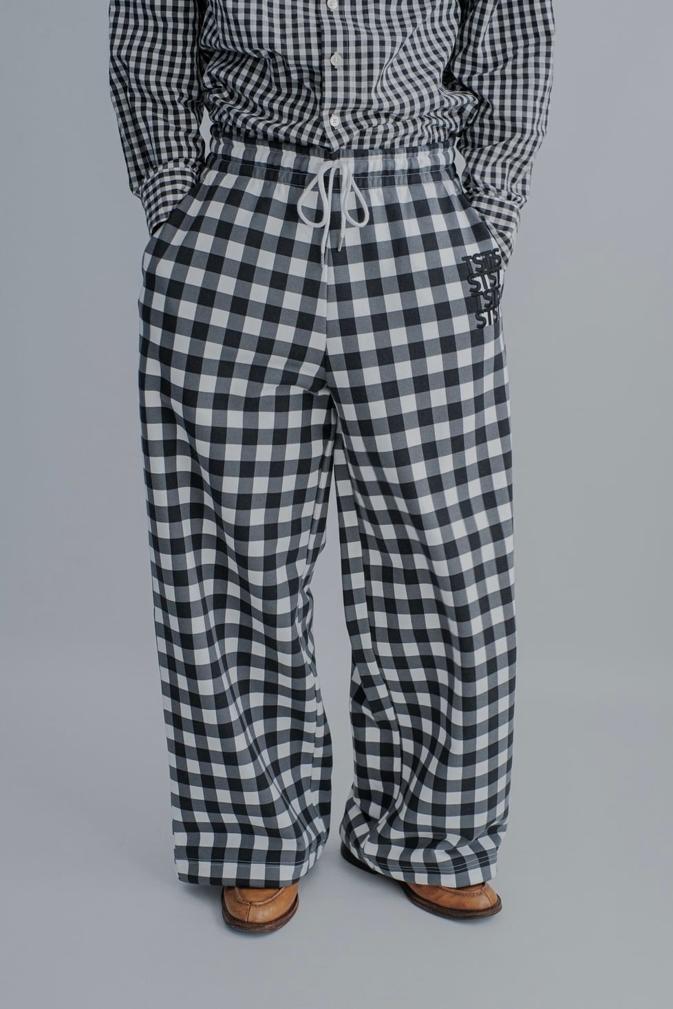 【TSTS】GINGHAM PRINT BAGGY SWEATPANTS
