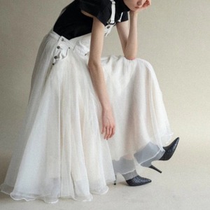 Denim × Mesh Patchwork Dress / デニム × メッシュ パッチワーク ドレス ワンピース