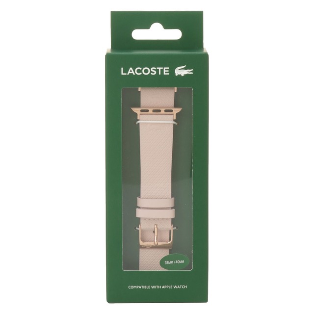 ラコステ LACOSTE 2050024 Apple watch strap アップル ウォッチ ストラップ 替えベルト 【38mm/40mm/41mm ケース対応 ※ベルトのみ】エンボスレザー ベルト ピンク レディース 交換バンド 付け替えベルト クロコダイル ワニ