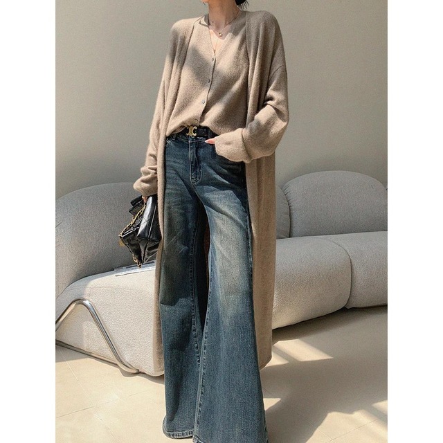 ロング丈  ニットカーディガン　1col　H11106