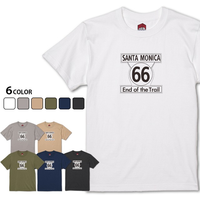 【SANTA MONICA 66】 ルート66Tシャツ 道路標識シリーズ