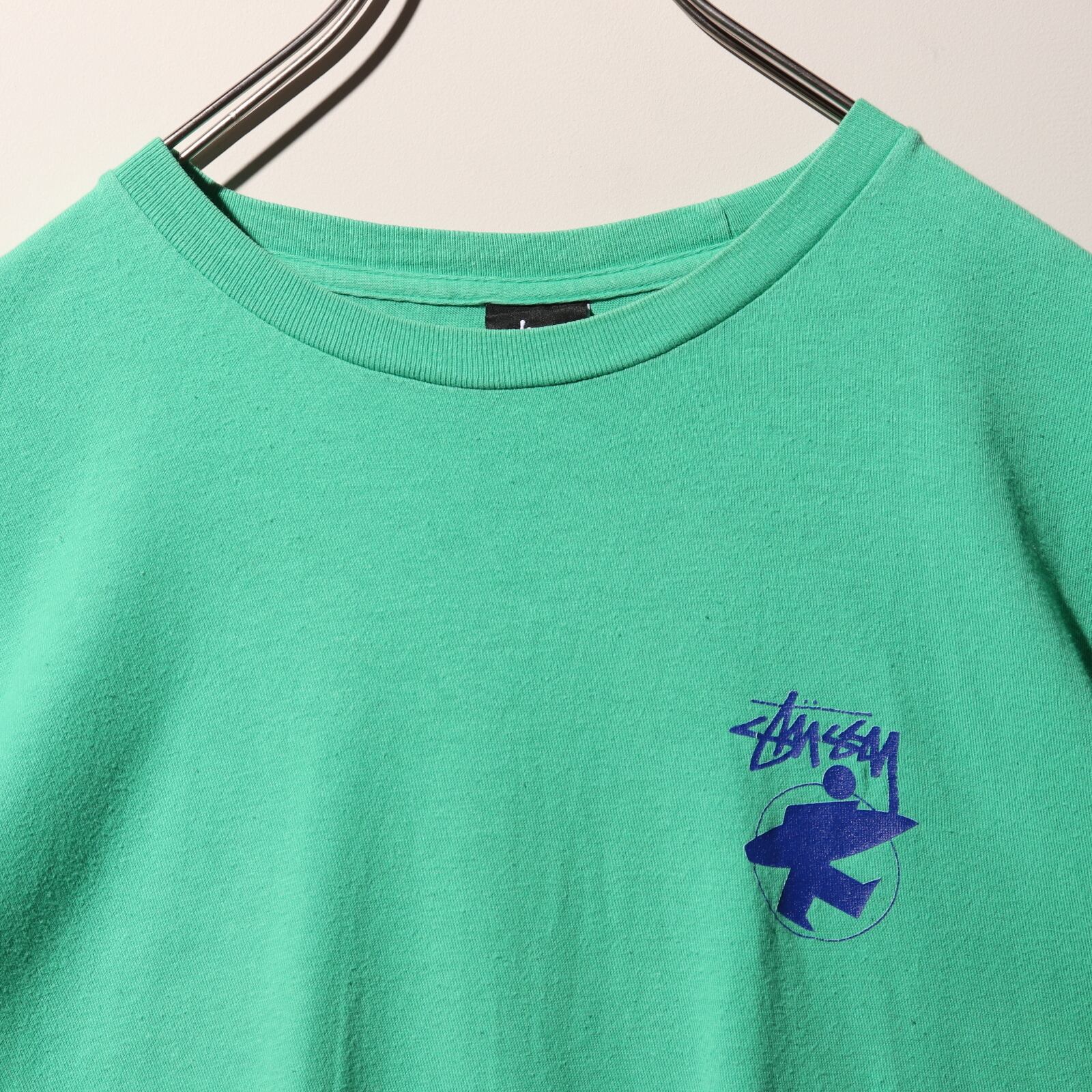 美品 L Stussy サーフマン surfman ステューシー Tシャツ 緑 グリーン 