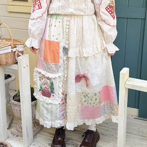 デザインパッチワークフレアスカート ・8879 デザインパッチワークフレアスカート ・8879