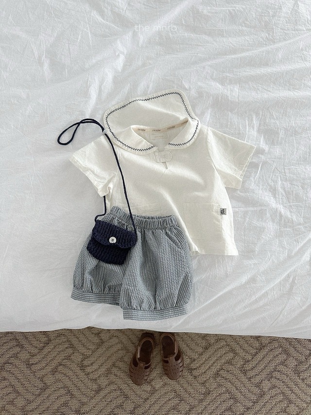 《予約》送料無料 【mini robe】 Point Sailor Shirt