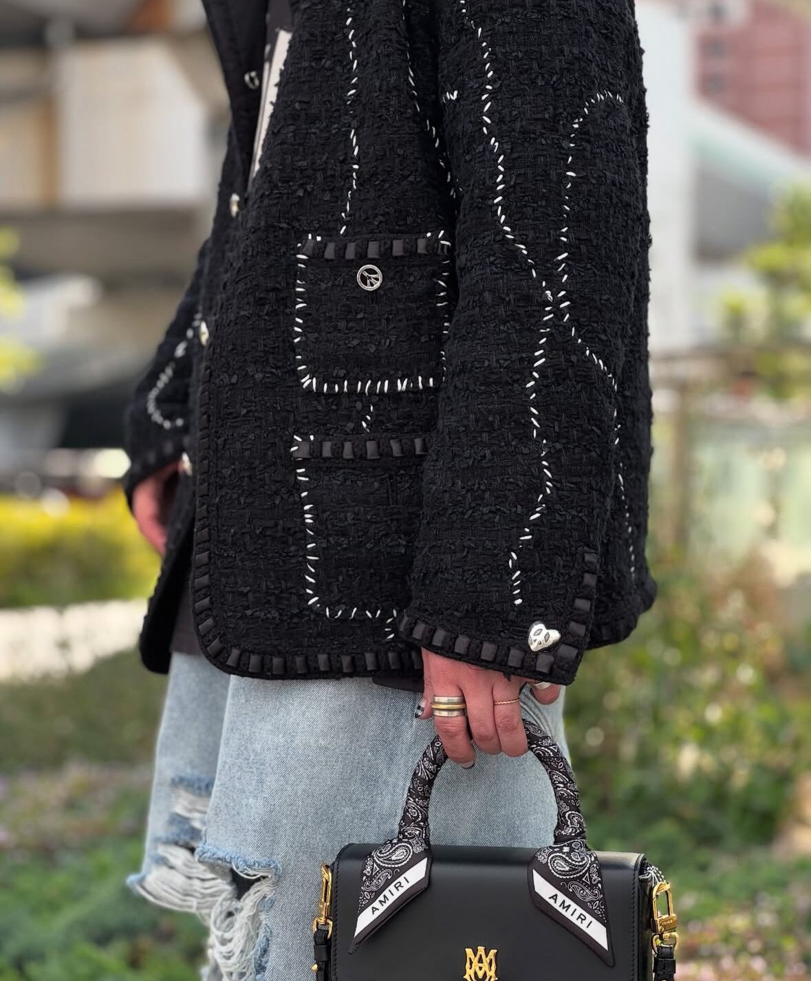 READYMADE】RE-TW-BK-00-00-264/TWEED HOBO JACKET/BLK | AYIN READYMADE】RE-TW-BK-00-00-264/TWEED HOBO JACKET/BLK | AYIN